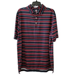 Southern Proper Men's Black Red Striped Polo‎ Shirt Sz L Golf Athleisure Casual